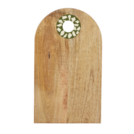 wood mila serving board olive/ivory statement piece decor displayed for interior styling.