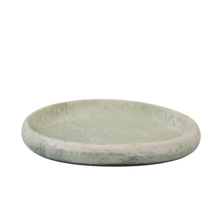 resin Wesley pebble tray - sage statement piece decor displayed for interior styling.