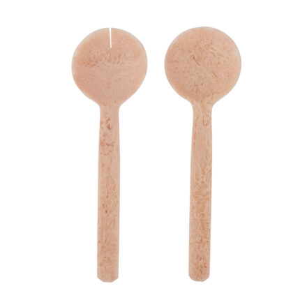 resin kip salad servers set 2 - peach statement piece decor displayed for interior styling.