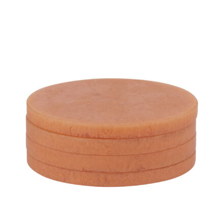 resin kip coasters set 4 - papaya statement piece decor displayed for interior styling.