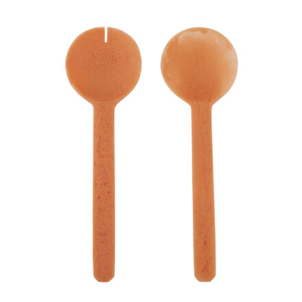 resin kip salad servers set 2 - papaya statement piece decor displayed for interior styling.