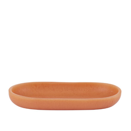 resin kip oval tray - papaya statement piece decor displayed for interior styling.