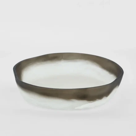 resin Halo bowl large - black/white statement piece decor displayed for interior styling.