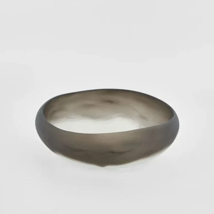 resin Halo bowl medium - black/white statement piece decor displayed for interior styling.