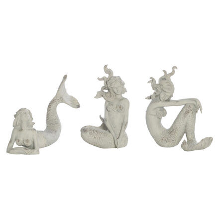 resin trident mermaids white statement piece decor displayed for interior styling.