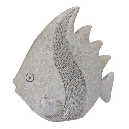 resin Keppel fish whitewash - large statement piece decor displayed for interior styling.