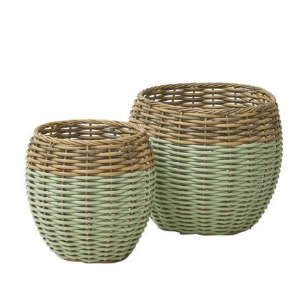 cortona s/2 pe rattan basket 55x47cm statement piece decor displayed for interior styling.