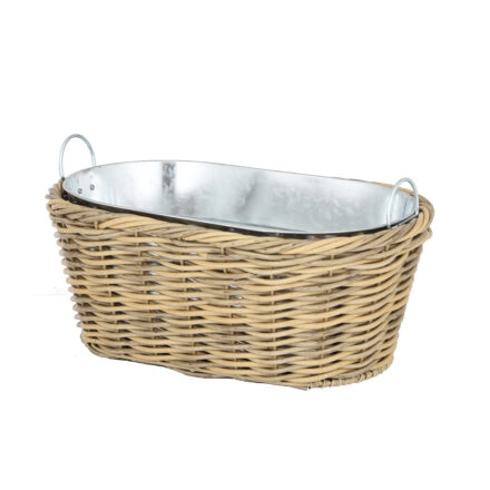 rattan bubbles wine bucket - natural statement piece decor displayed for interior styling.