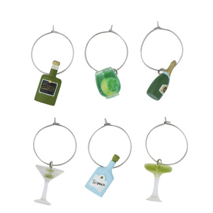 gimlet s/6 resin wine charms 2.5x4cm decorative bar accessories displayed for entertaining styling.