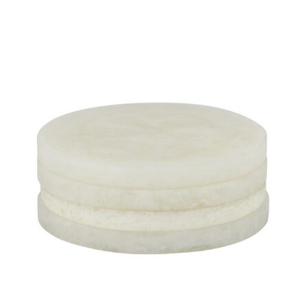 resin kip coasters set 4 - Ivory statement piece decor displayed for interior styling.