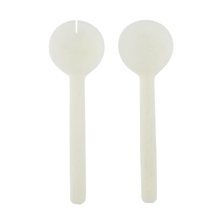 resin kip salad servers set 2 - Ivory statement piece decor displayed for interior styling.