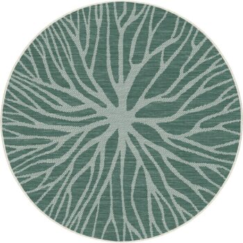 Terrazzo Plasma Outdoor Poly Rug 200cm Round in green finish top-down view