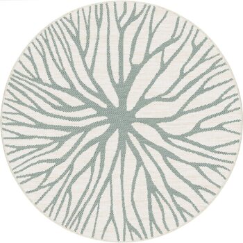 Terrazzo Plasma Outdoor Poly Rug 200cm Round in green finish top-down view