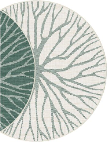Terrazzo Plasma Outdoor Poly Rug 200cm Round in green finish top-down view