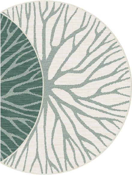 Terrazzo Plasma Outdoor Poly Rug 200cm Round in green finish top-down view