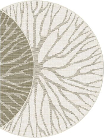 Terrazzo Plasma Outdoor Poly Rug 200cm Round in linen finish top-down view