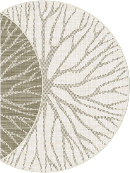 Terrazzo Plasma Outdoor Poly Rug 200cm Round in linen finish top-down view