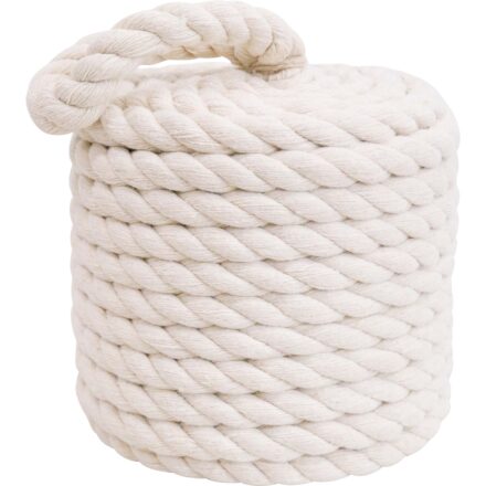 Cotton Rope Cylinder Doorstop on a white background