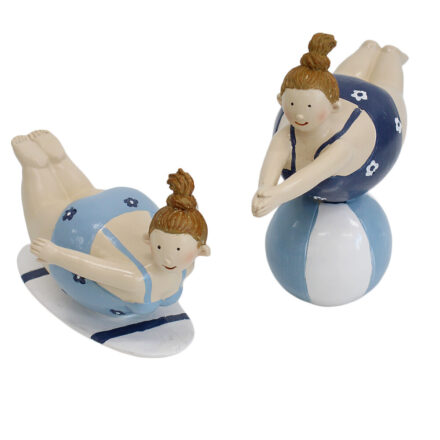 Resin Fun Watersport Ladies decorative figurines on white background
