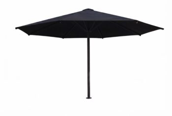 Ultrashade 4m commercial centrepost umbrellas with black canopies and black frames